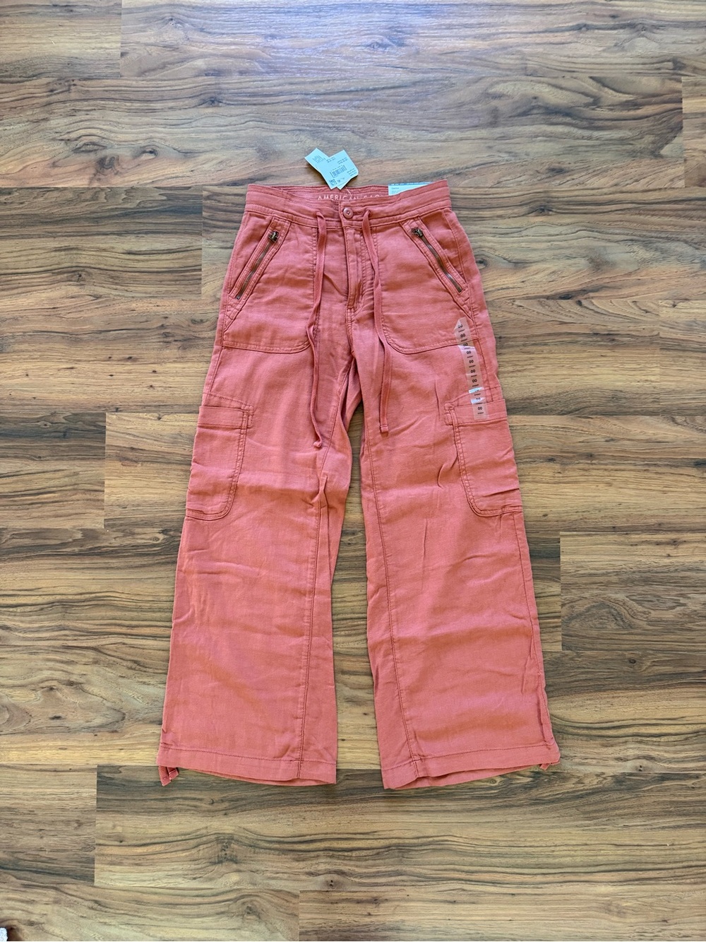 NWT Orange American Eagle Dreamy Drape Baggy Wide Leg Pants